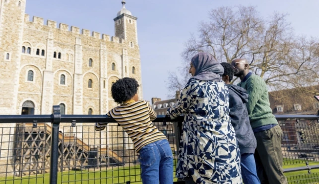 Family outside Tower of London